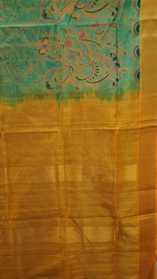 Pure Silk Cotton Saree-Green