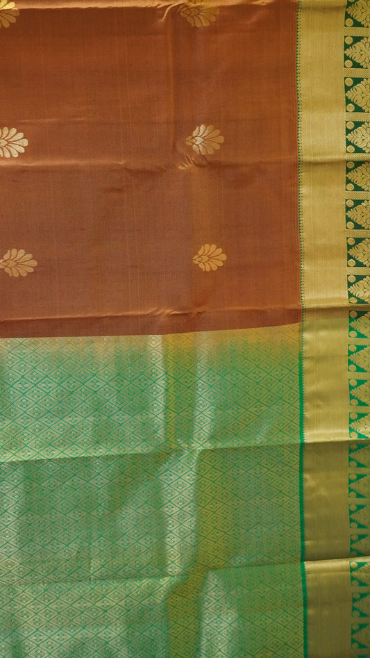 Pure Kanjivaram Silk Saree -Beige Green