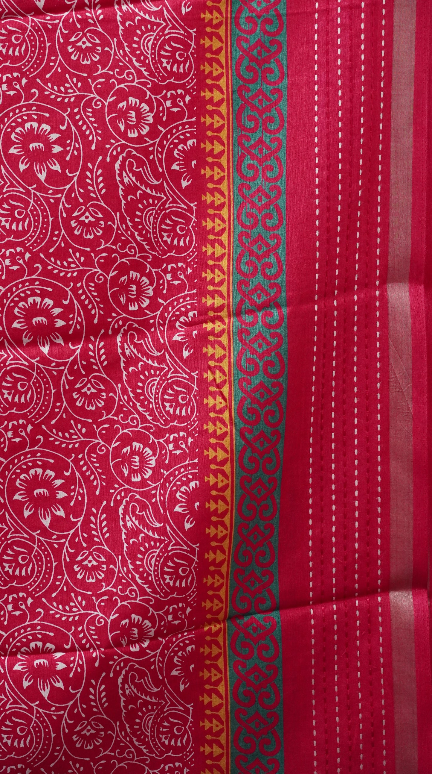 Dola Silk Saree Kolam Print - Pink