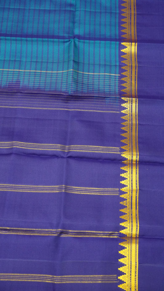 Pure Kanjivaram Silk Saree -ink Blue