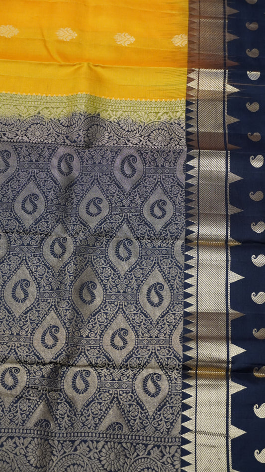 Pure Kanjivaram Silk Saree -Mango Yellow