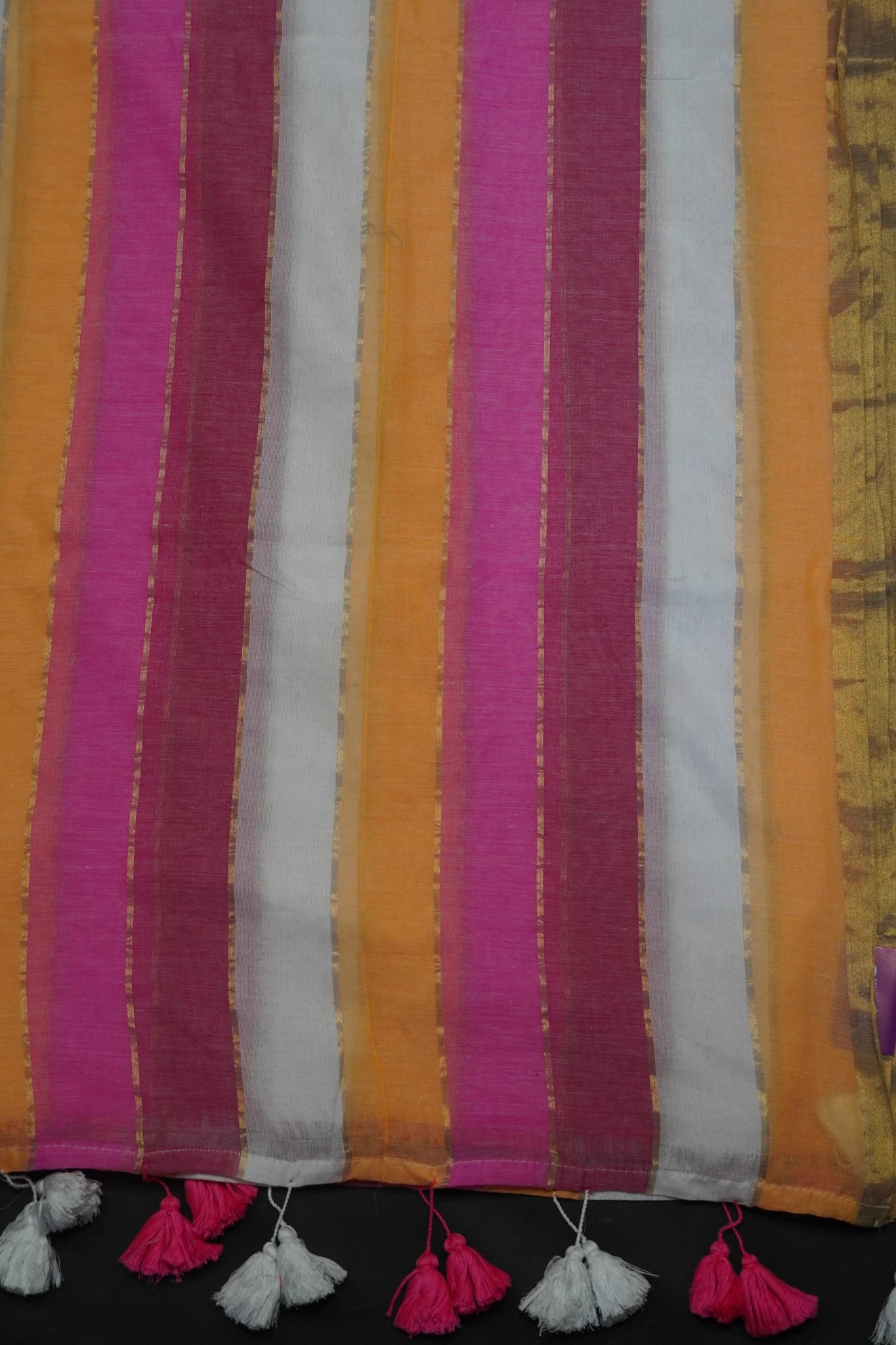 Khadi Cotton Saree - Pastel Shade Orange