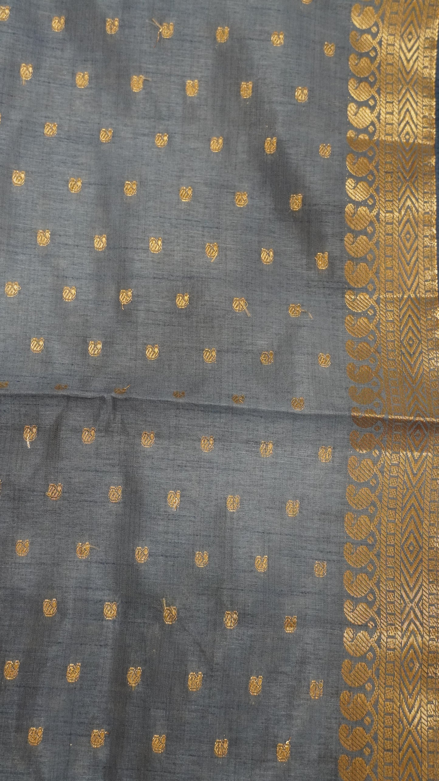 Semi Tussar Saree - Blue Manga Buta