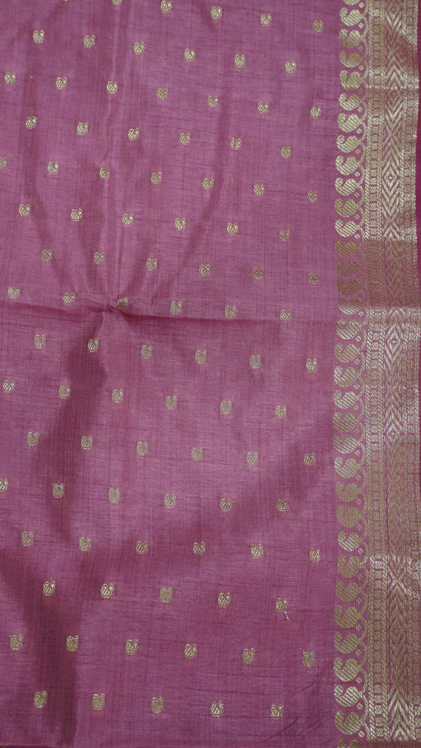 Semi Tussar Saree - Pastel Pink Manga Buta