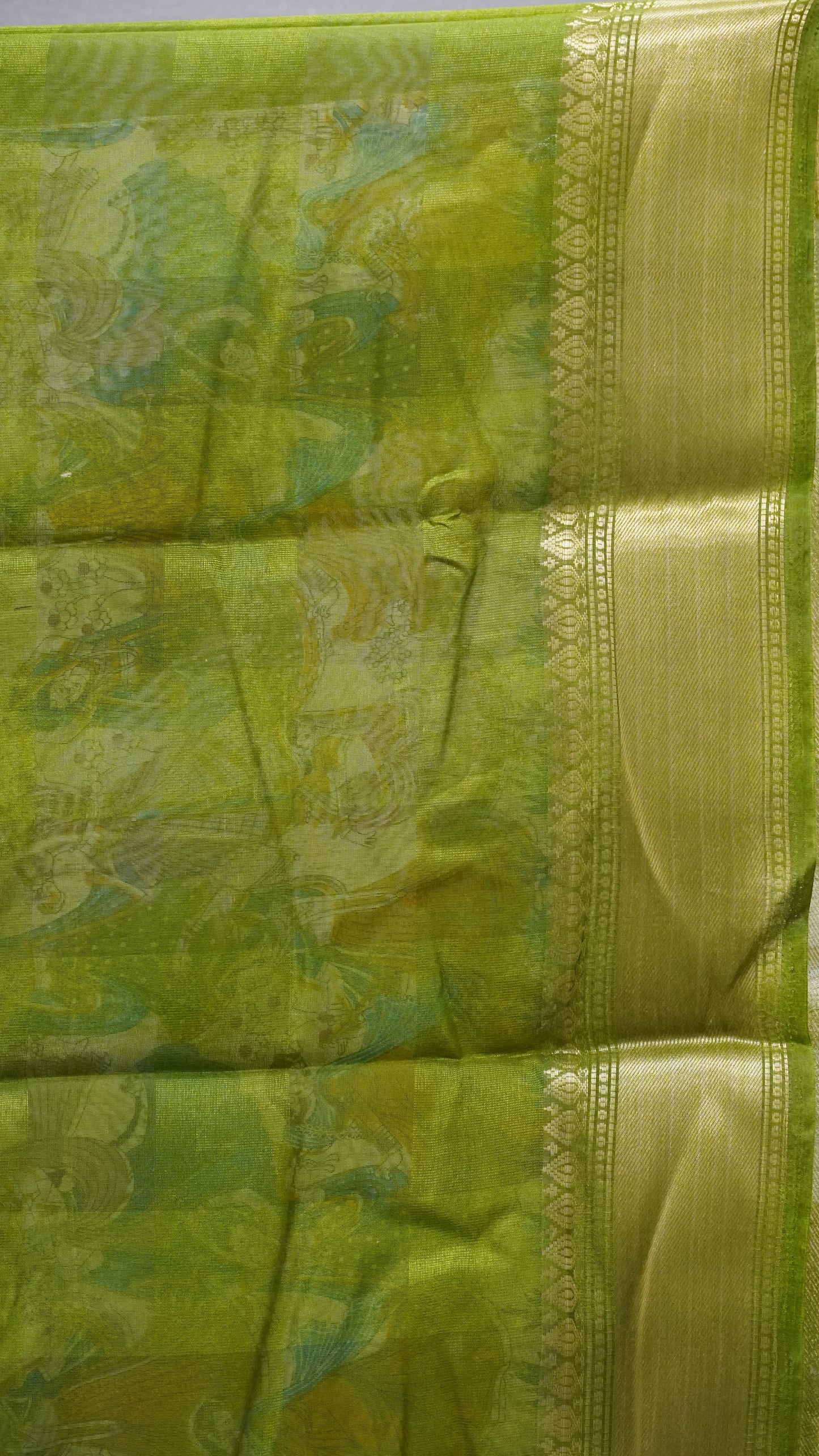 Chanderi Saree Figure Print - Pink