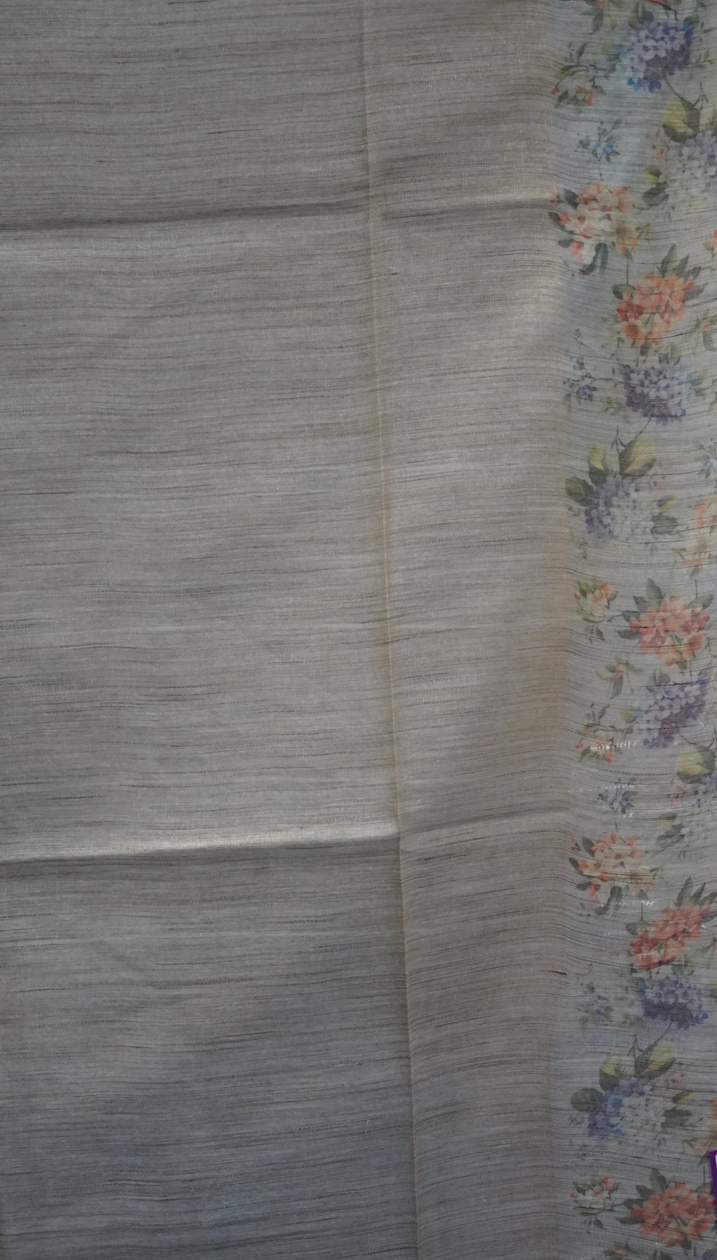 Tissue Tussar Saree-Lavender Hydrang Border