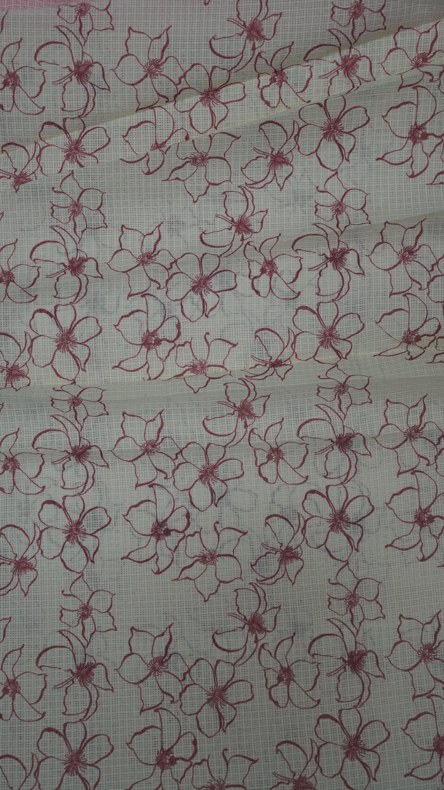 Pure Kota Saree-Dual Tone Kutch Work-Dark Pink