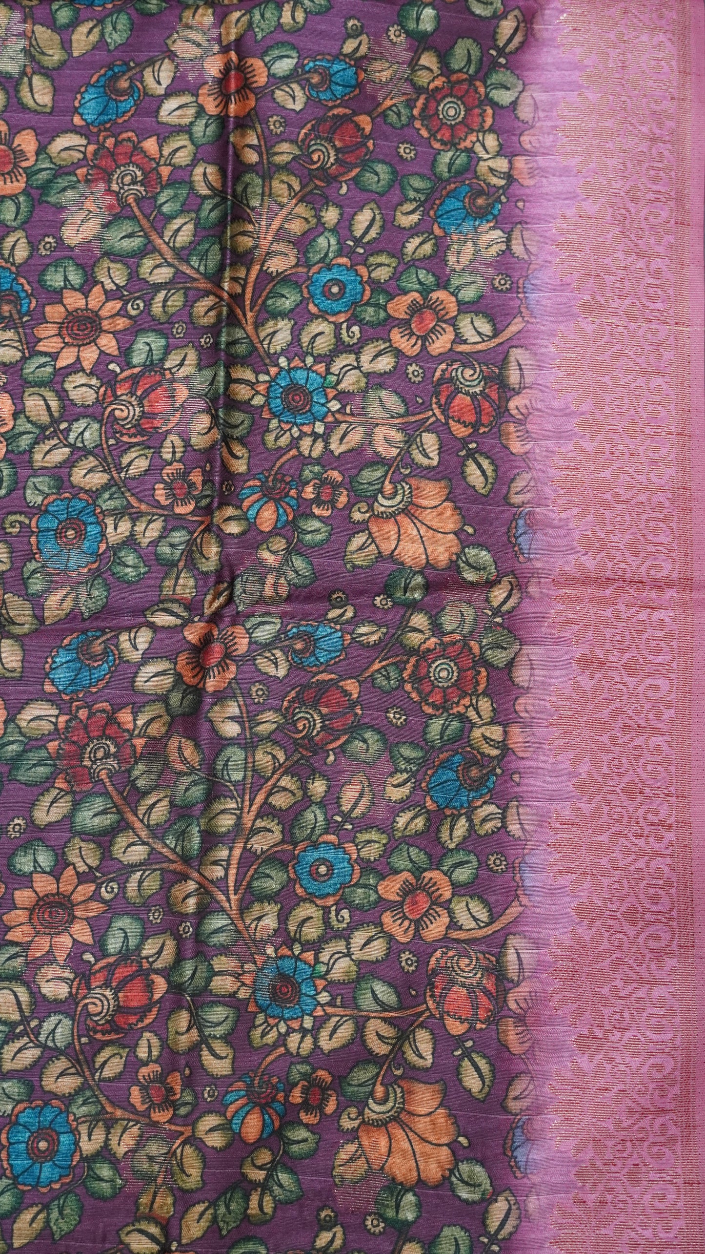Gicha Tussar Saree -Leheriya Pattern Pink