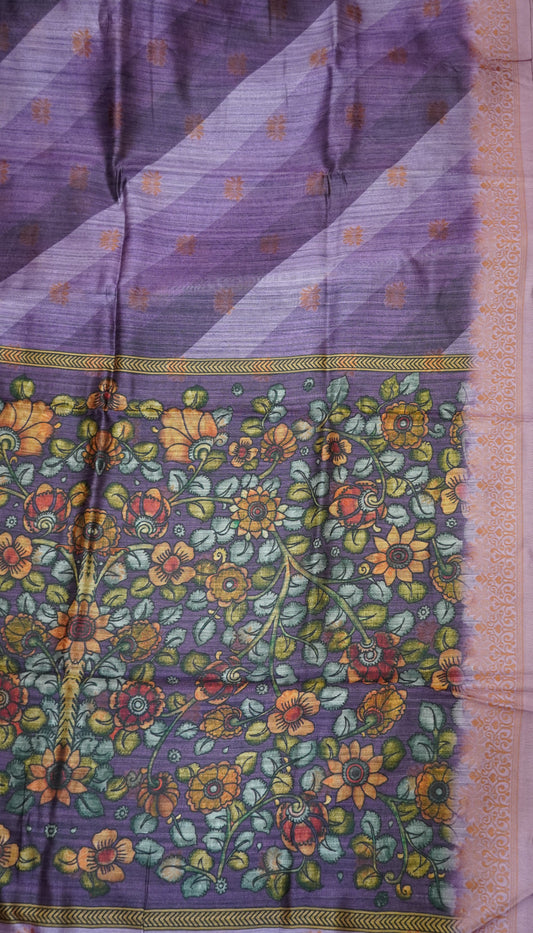 Gicha Tussar Saree -Leheriya Pattern-Purple