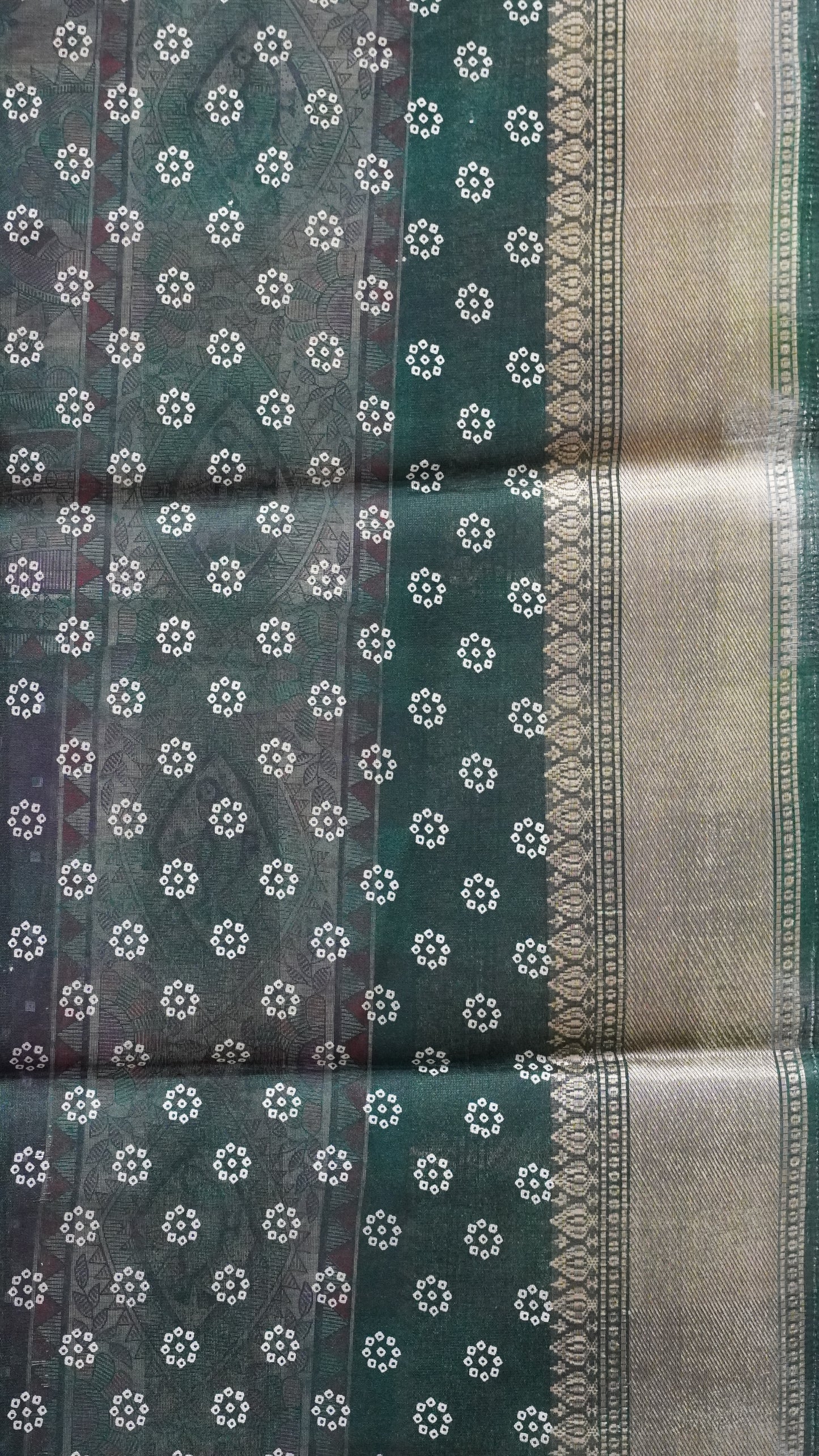 Chanderi Saree Bandhini Print - Purple