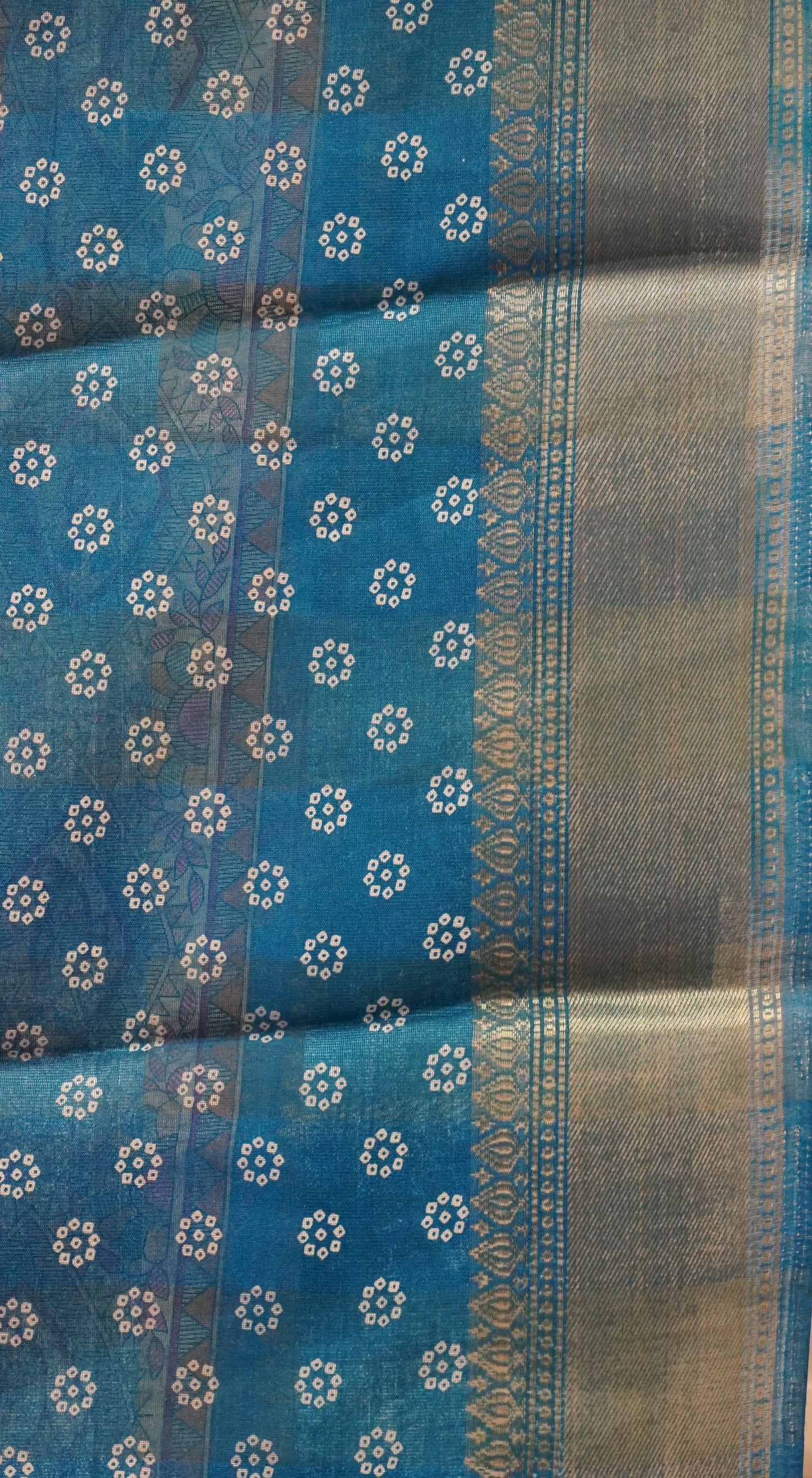 Chanderi Saree Bandhini Print - Pink