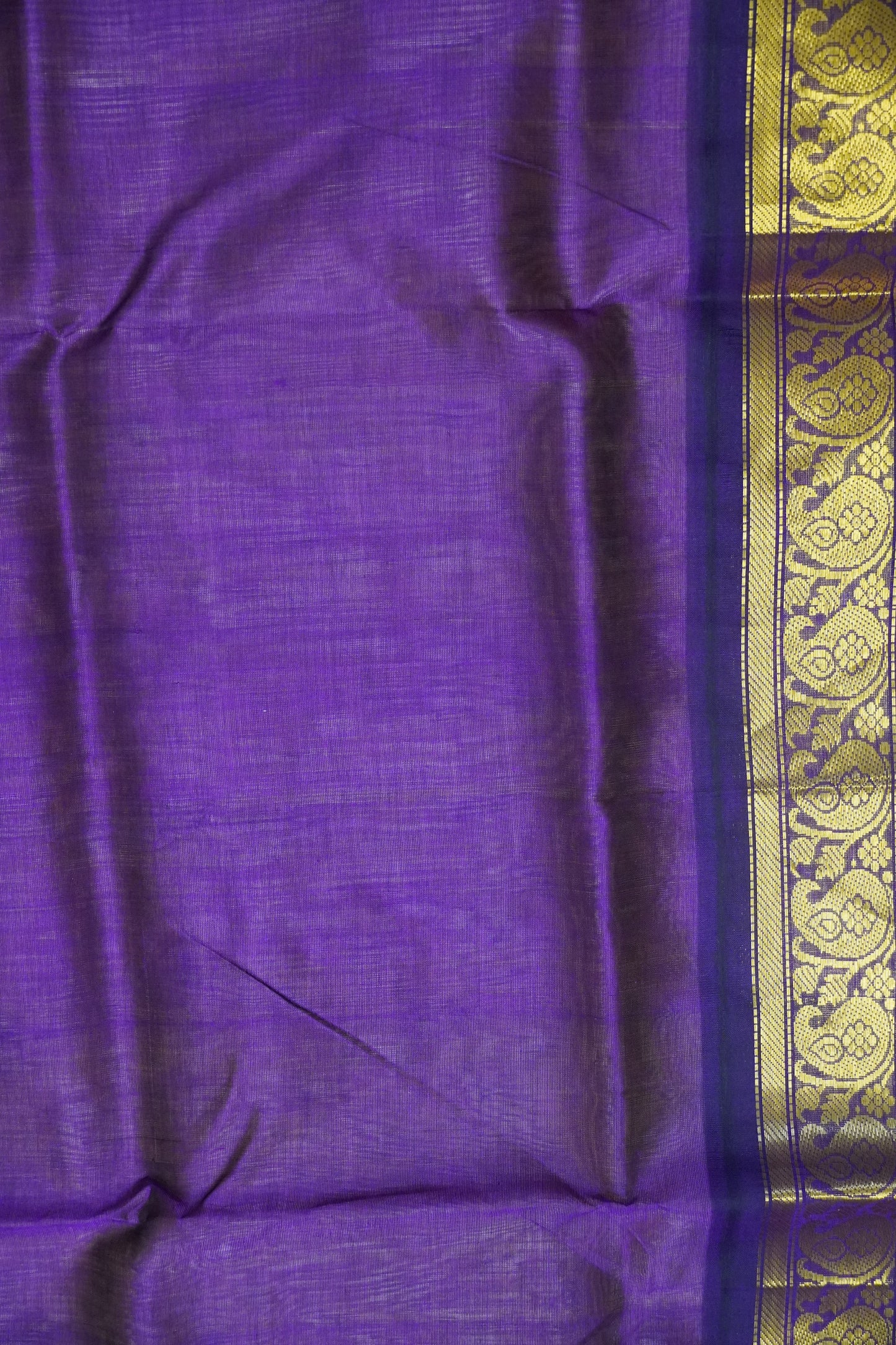 Silk Cotton Saree - Sandal - Wine