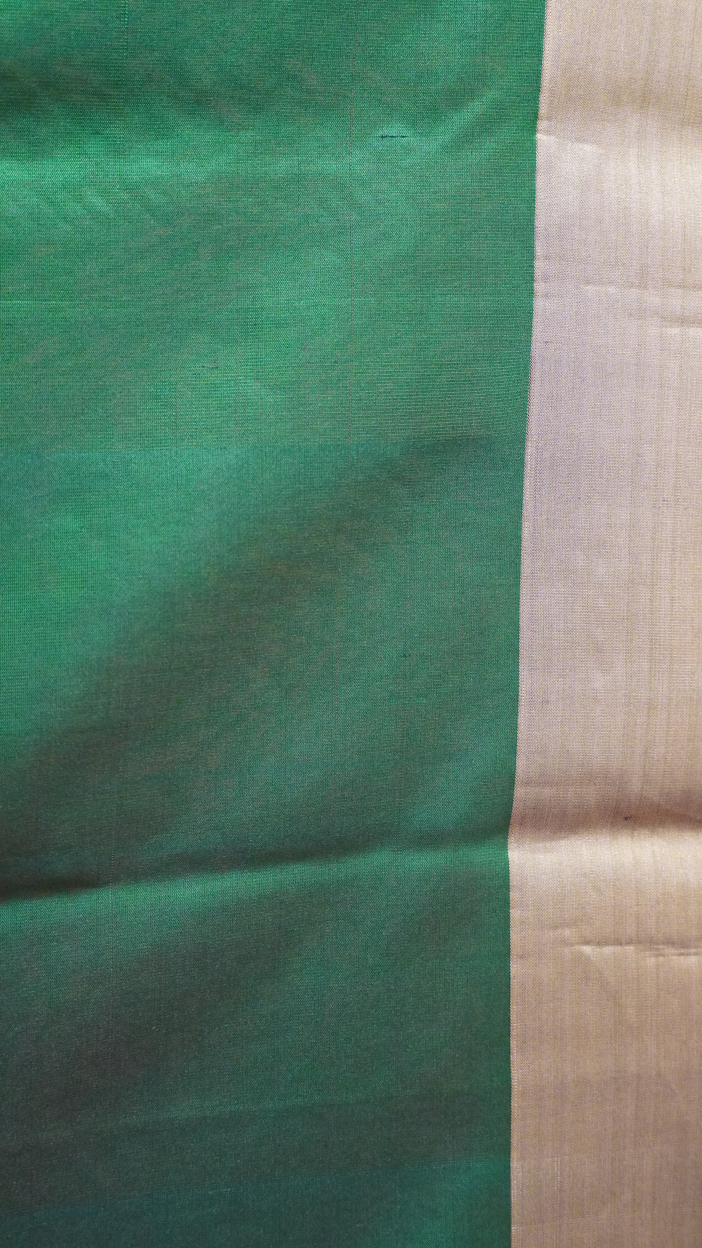 Pure Soft Silk Saree - Peach Pink-Green