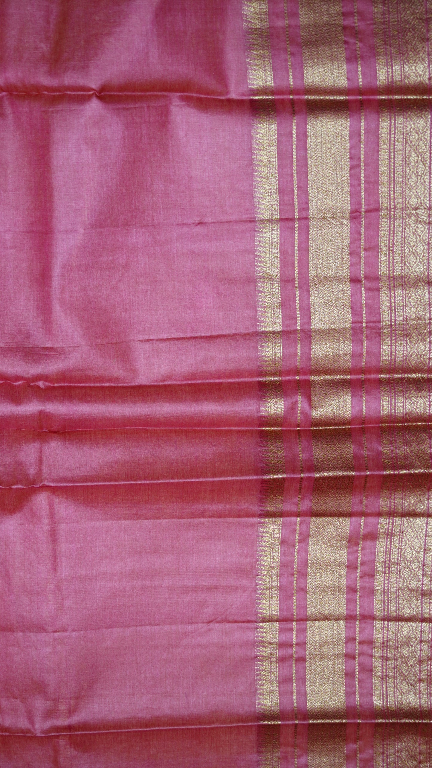 Pure Tussar Saree - Peacock Blue-Magenta