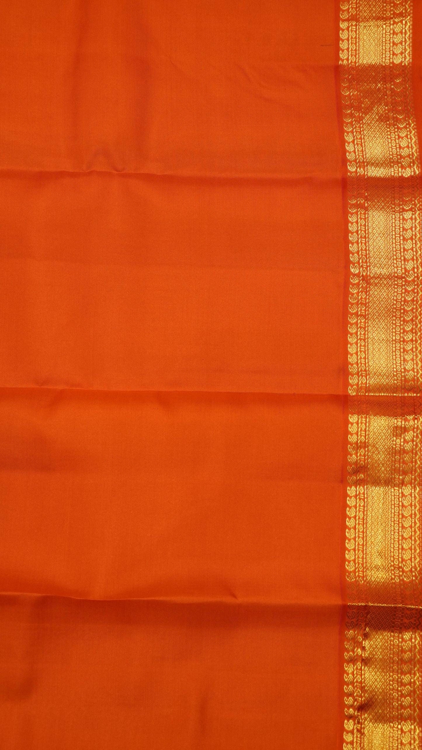 Pure Kanjivaram Silk Saree - Peacock Blue-Orange