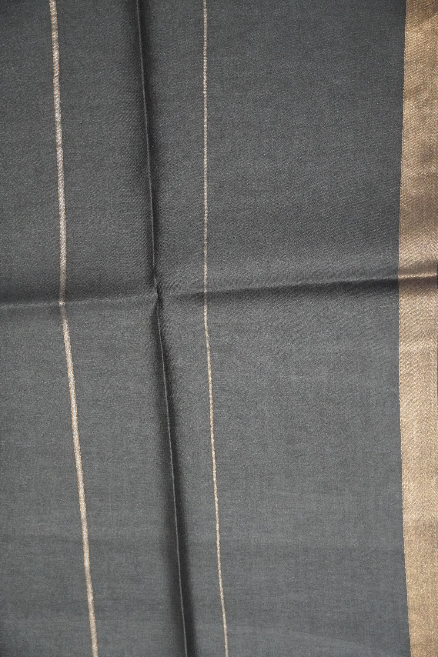 Pure Tussar Saree - Ikkat Border Black