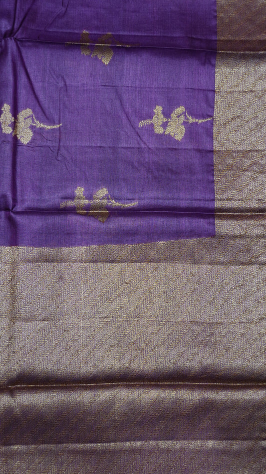 Pure Tussar Saree - Purple