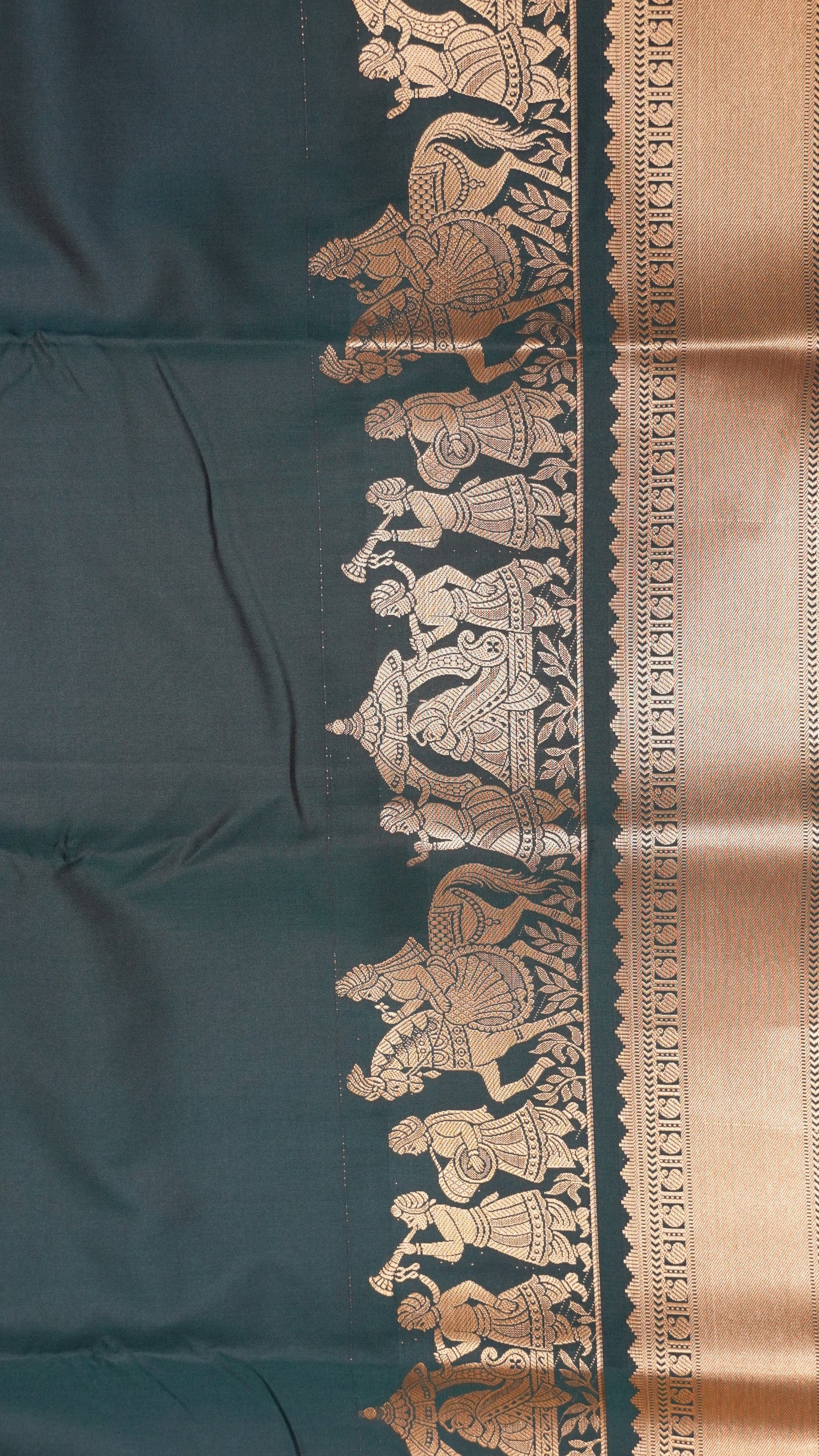 Semi Kanjivaram Silk Saree - Bottle Green Vaibhavam