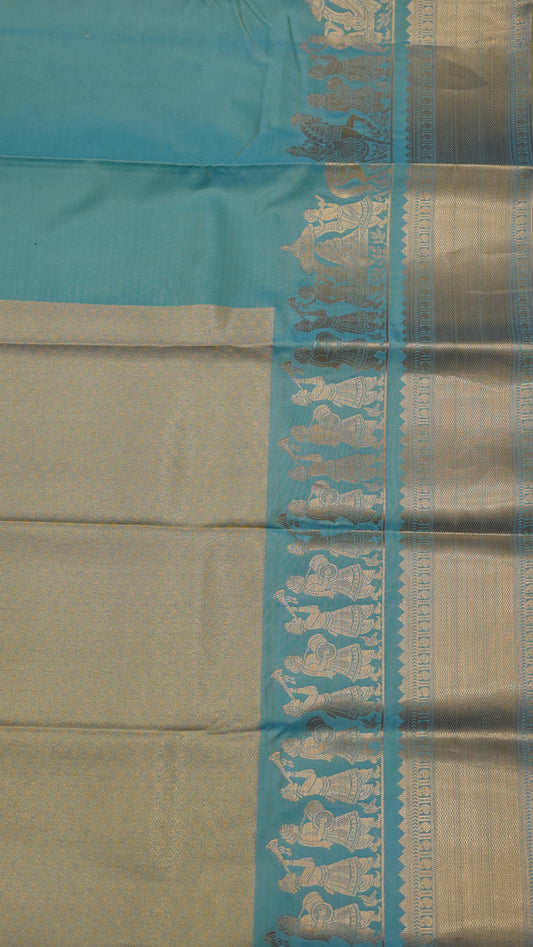 Semi Kanjivaram Silk Saree - Pista Green Vaibhavam