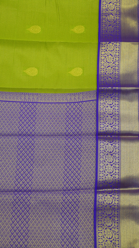 Semi Kanjivaram Silk Saree - Olive Green