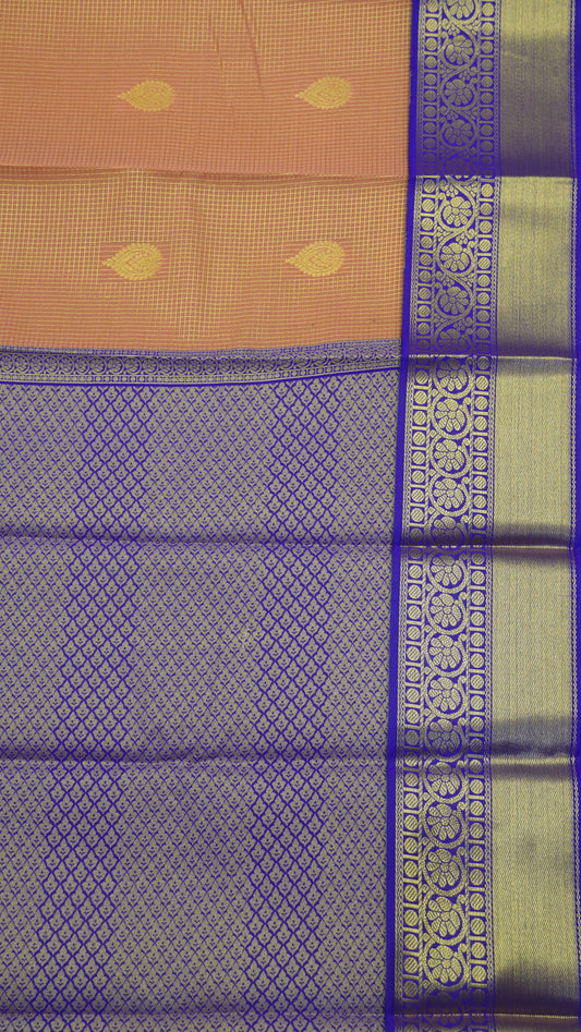 Semi Kanjivaram Silk Saree - Pale Orange