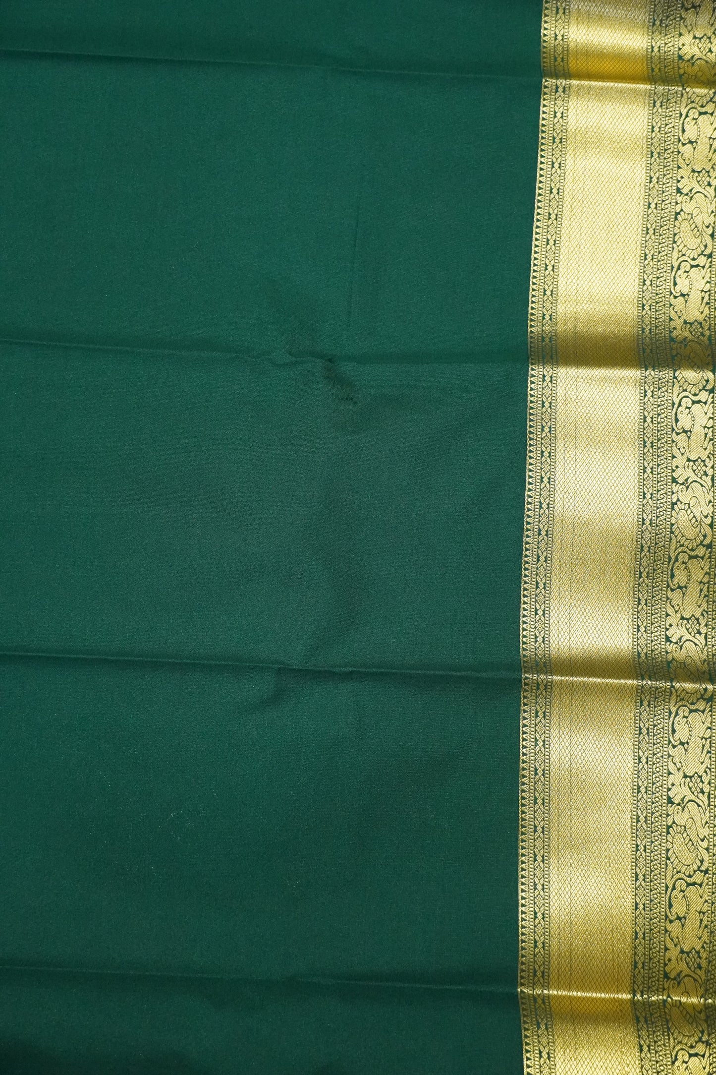 Semi Silk Saree - Bottle Green