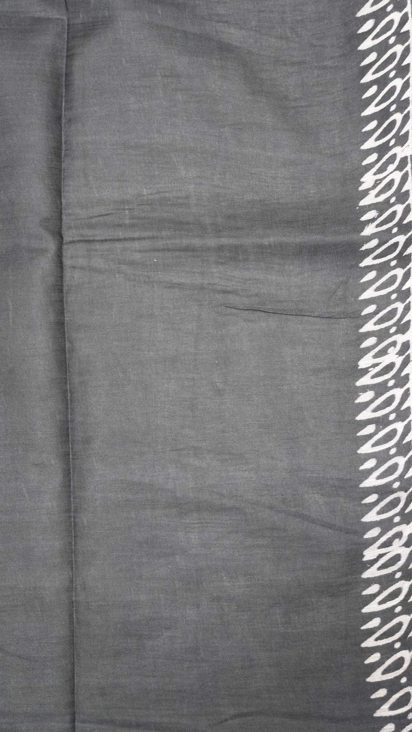 Semi Bhagalpur Tussar Saree-Sea Green Block Print -