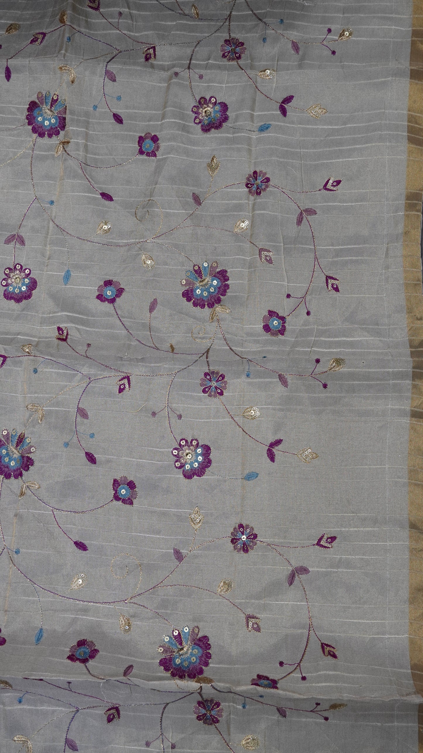 Khadi Cotton Saree-Purple Plain