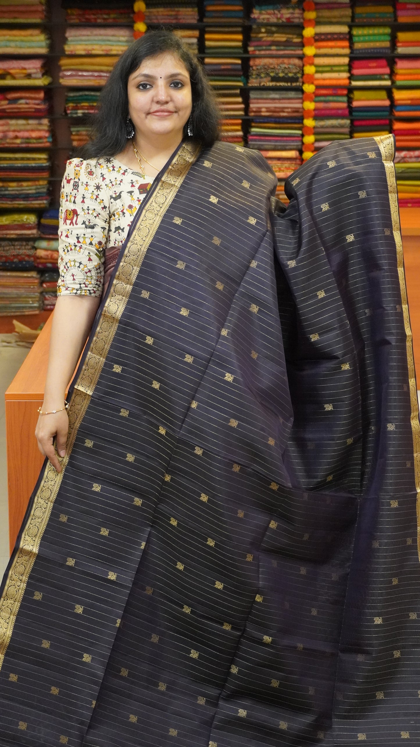 Pure Soft Silk Saree Black to Turquoise Blue