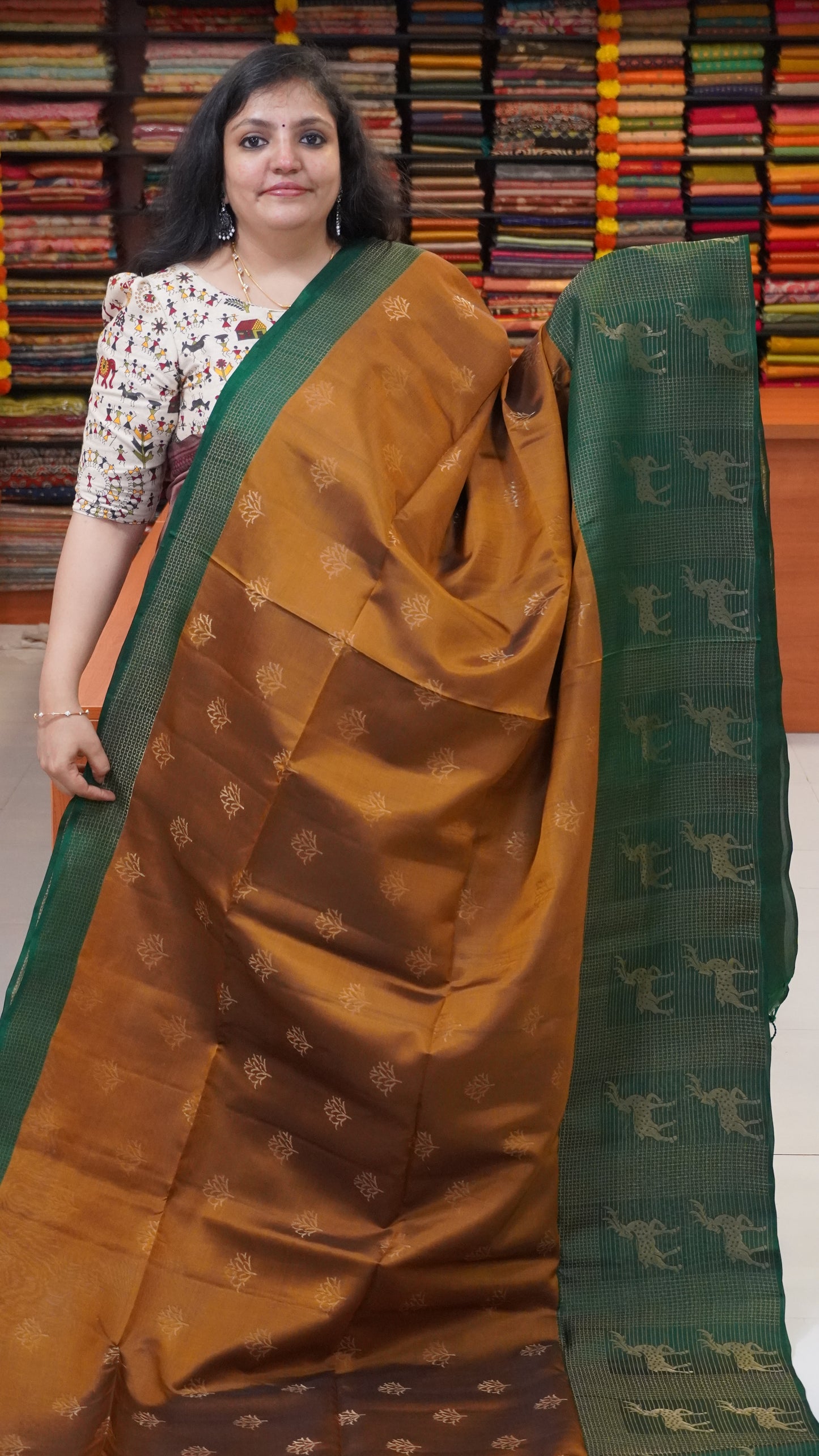 Pure Soft Silk Saree Honey to Green