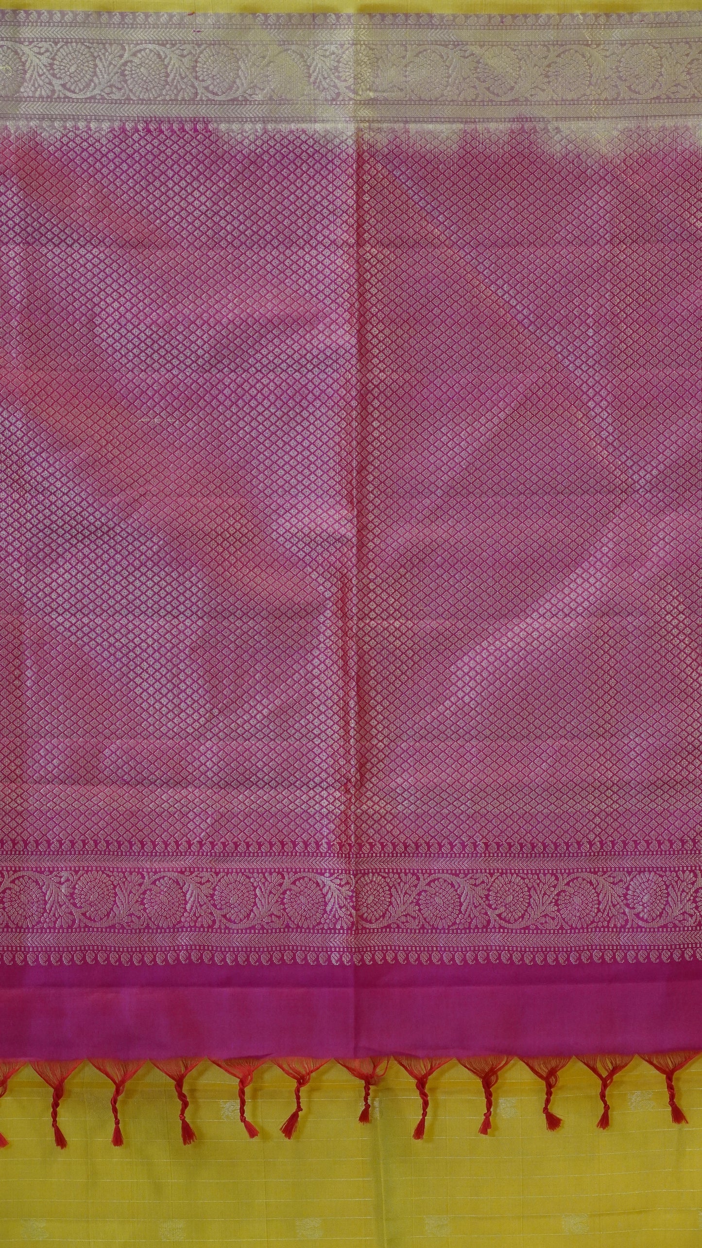 Pure Soft Silk Saree Yellow to Magenta