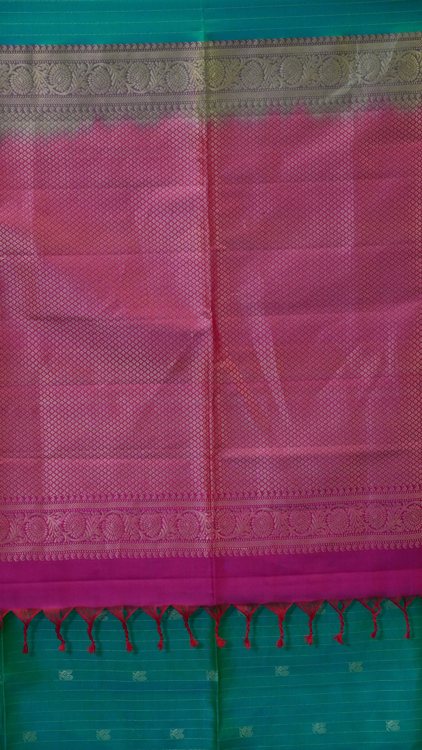 Pure Soft Silk Saree Teal Green to Pink