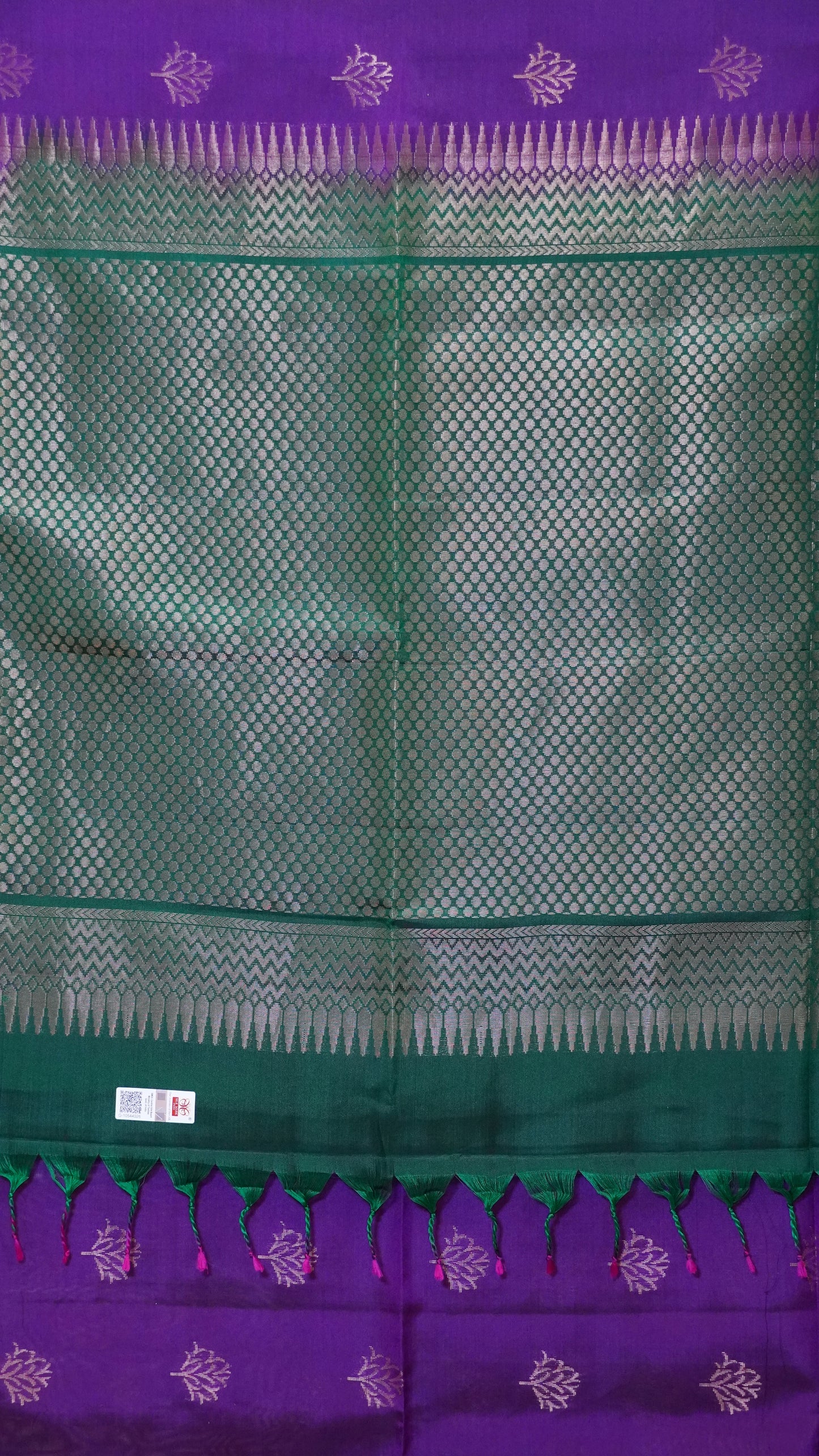 Pure Soft Silk Saree Purple to Bottle Green