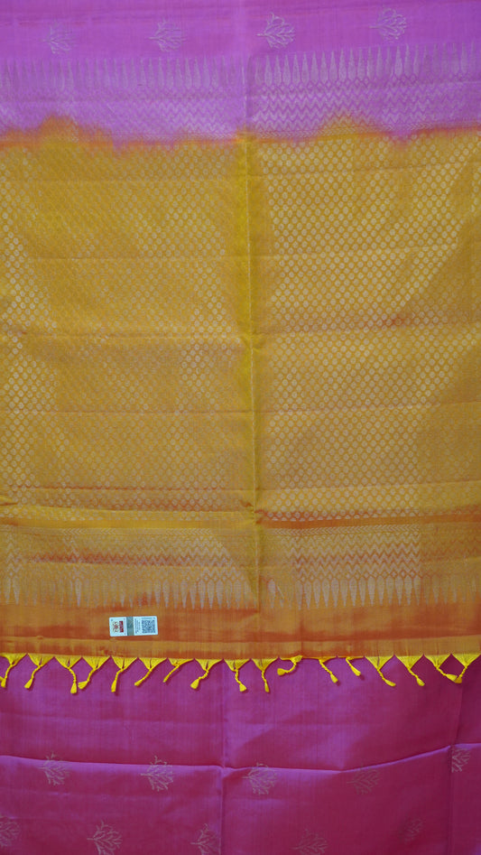 Pure Soft Silk Saree Pink to Orange