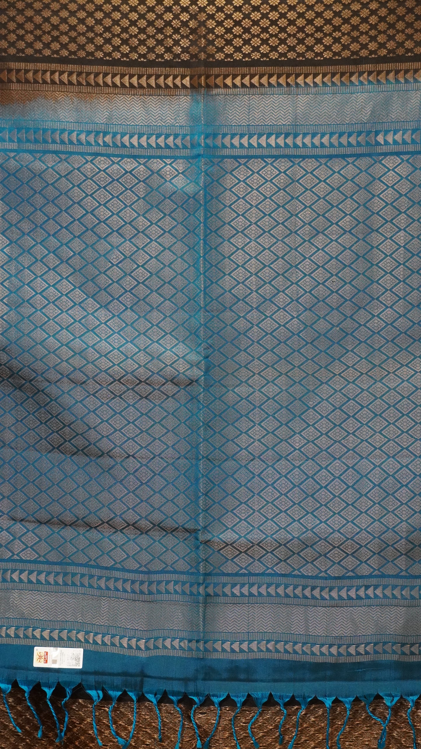 Pure Soft Silk Saree Black to Peacock Blue