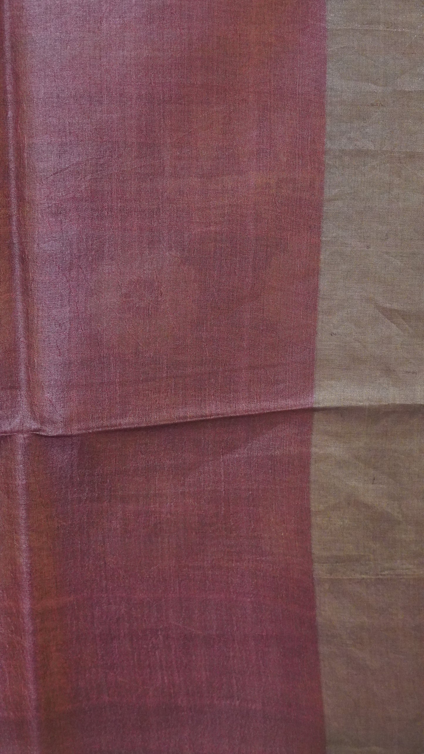 Pure Tussar Saree - Maroon Floral