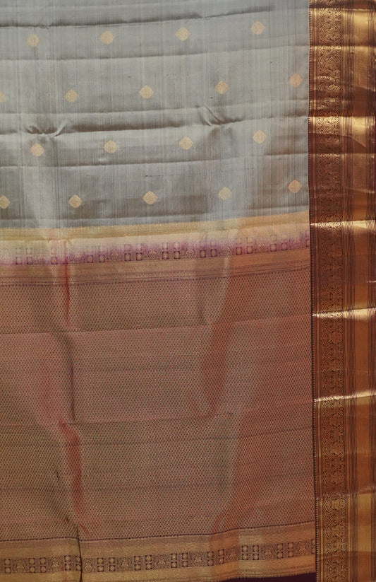 Pure Kanjivaram Silk Saree - Dark Beige
