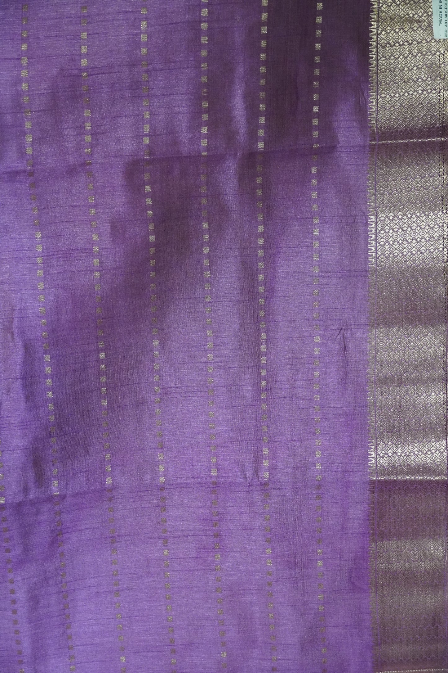 Semi Tussar Saree - Square Buta Pink