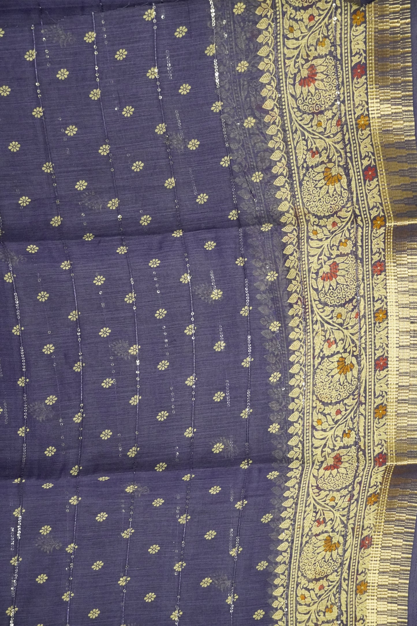 Semi Chanderi Saree - Violet