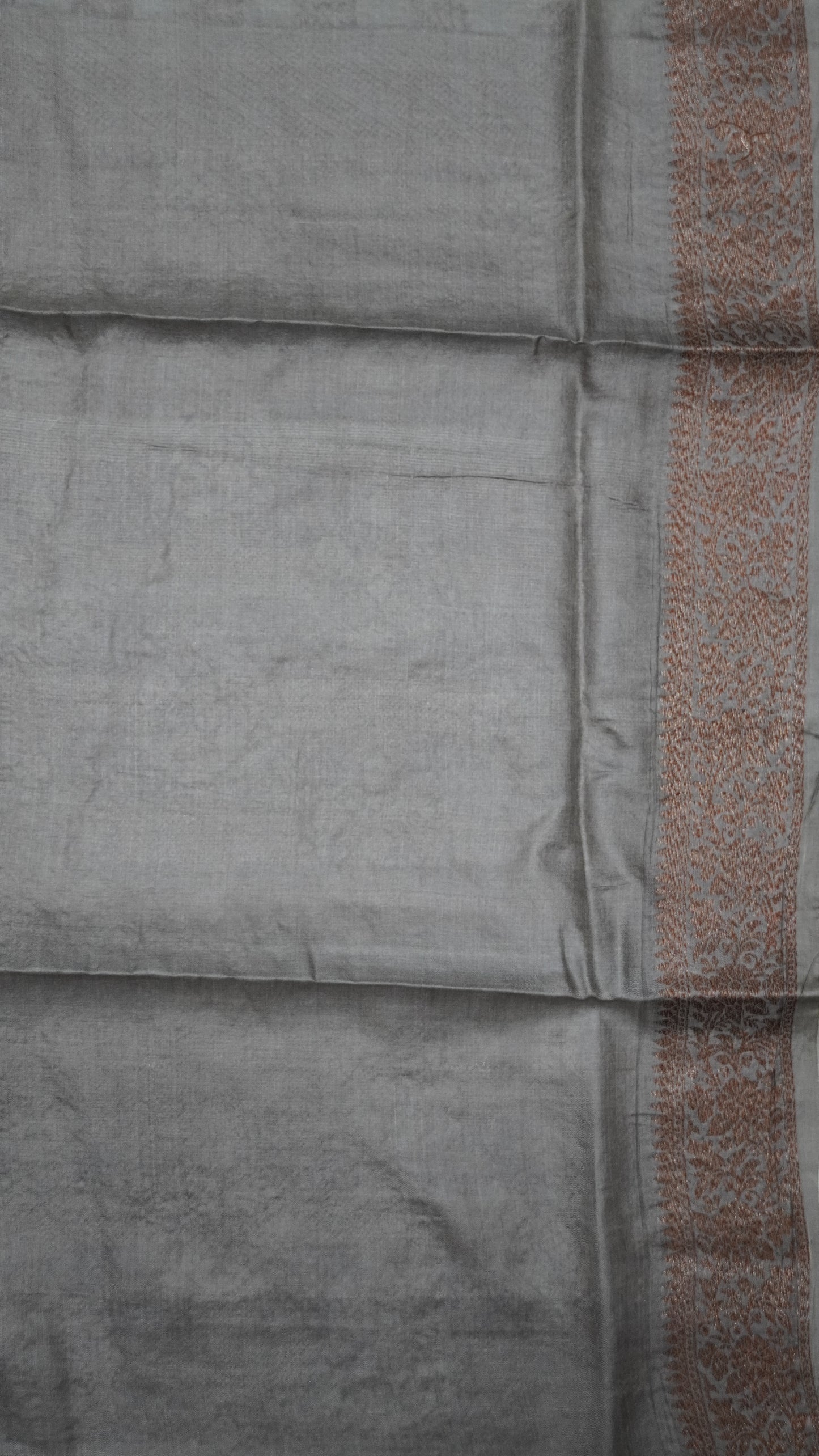 Pure Tussar Saree - Tree Butta-Grey