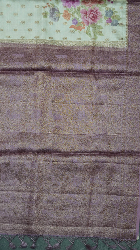 Pure Tussar Saree - Tree Butta-Dusky Rose