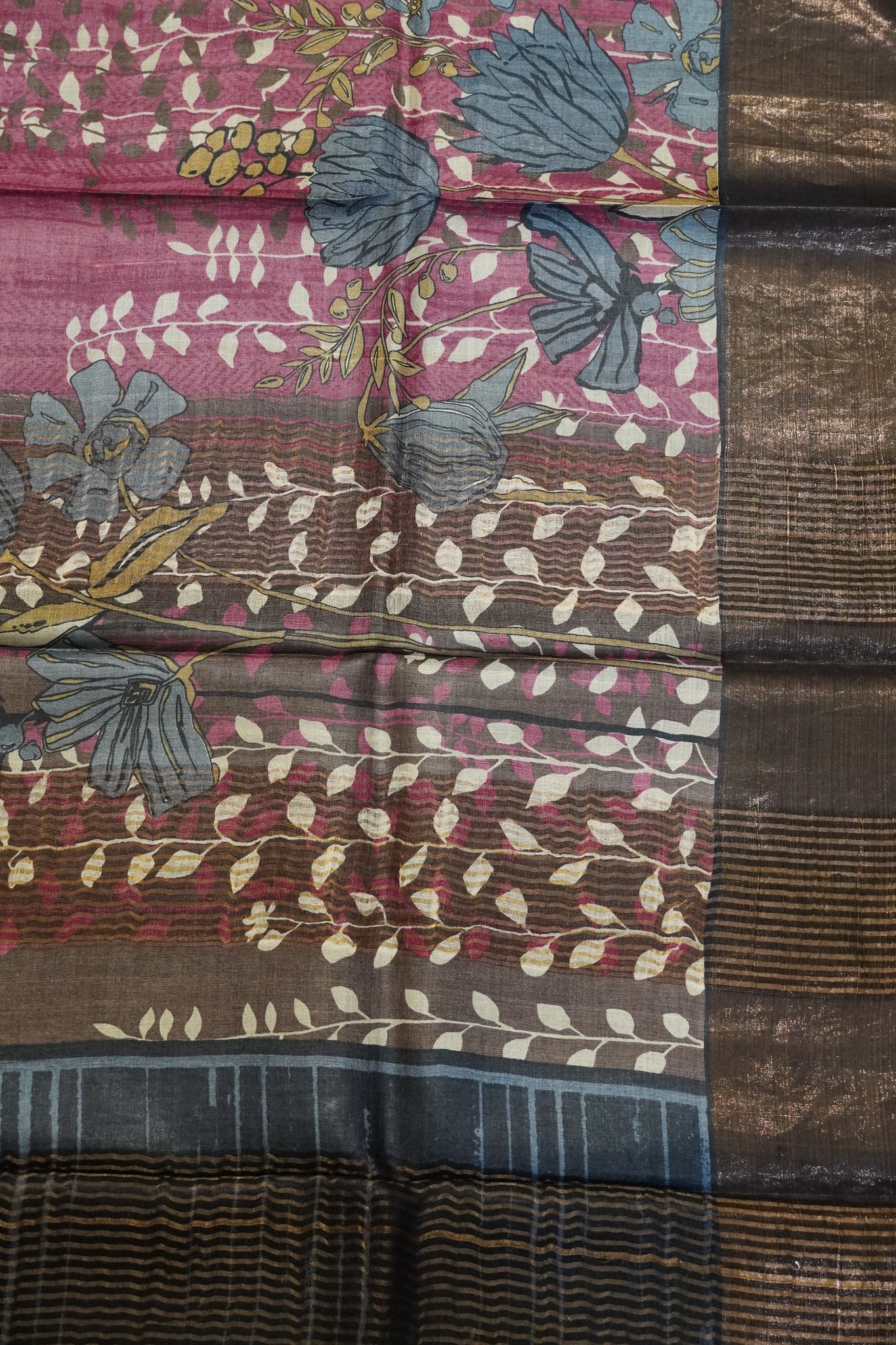 Pure Tussar Silk - Dark Pink