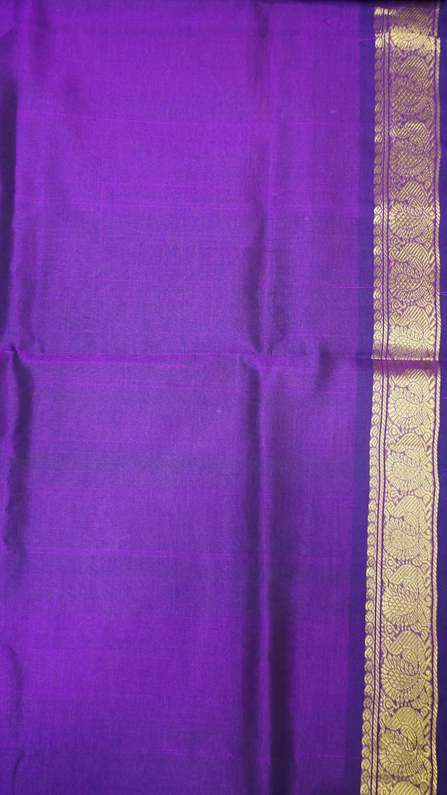 Pure Silk Cotton Saree-Purple Peacock Buta
