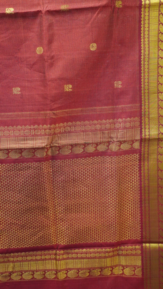 Pure Silk Cotton Saree-Maroon Rudhra Buta Vairaoosi