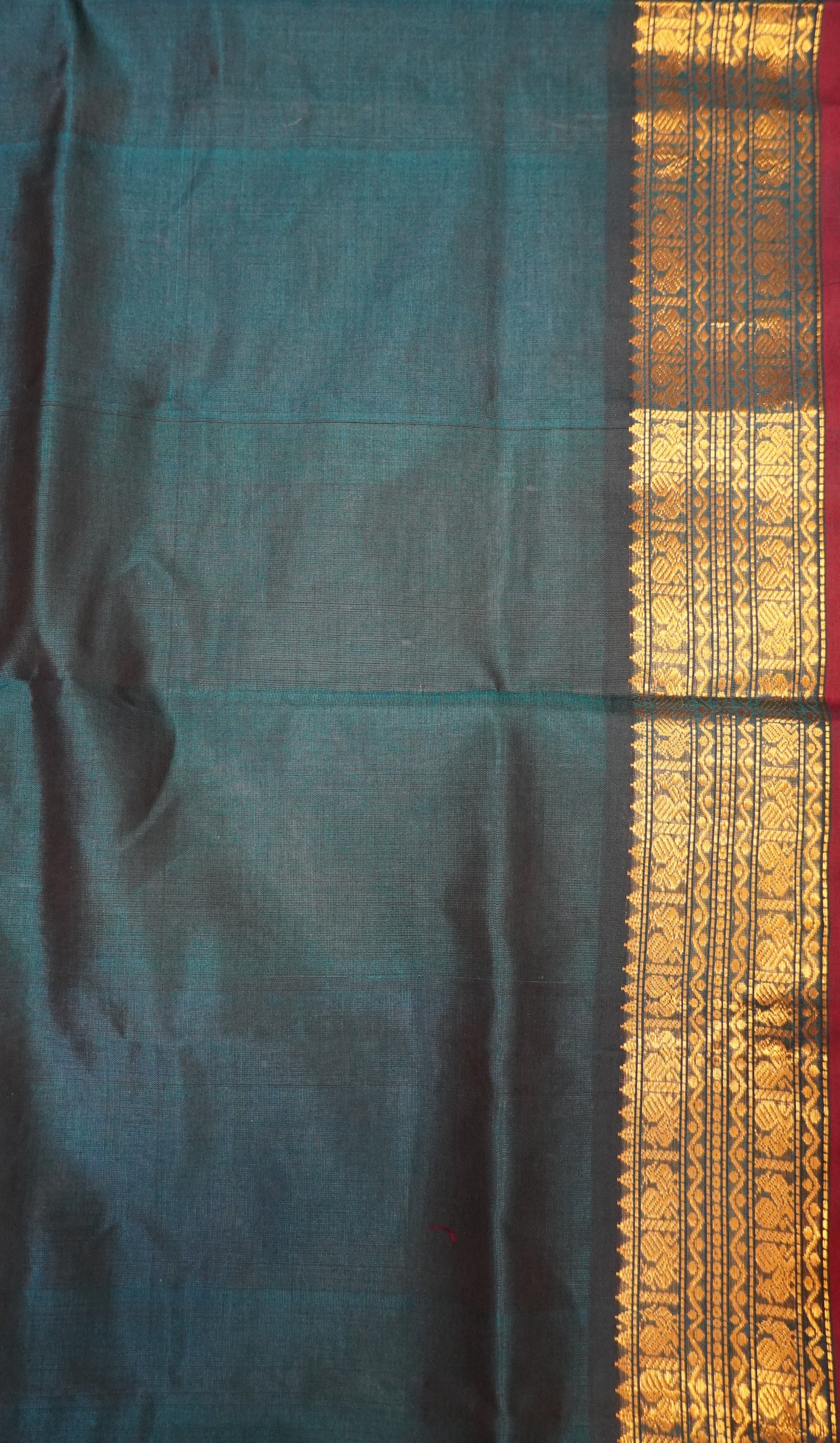Pure Silk Cotton Saree-Blue Small Checks Zari