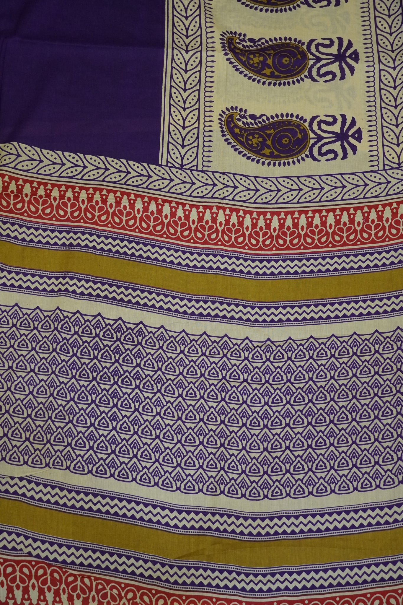 Mul Mul Cotton Saree - Purple