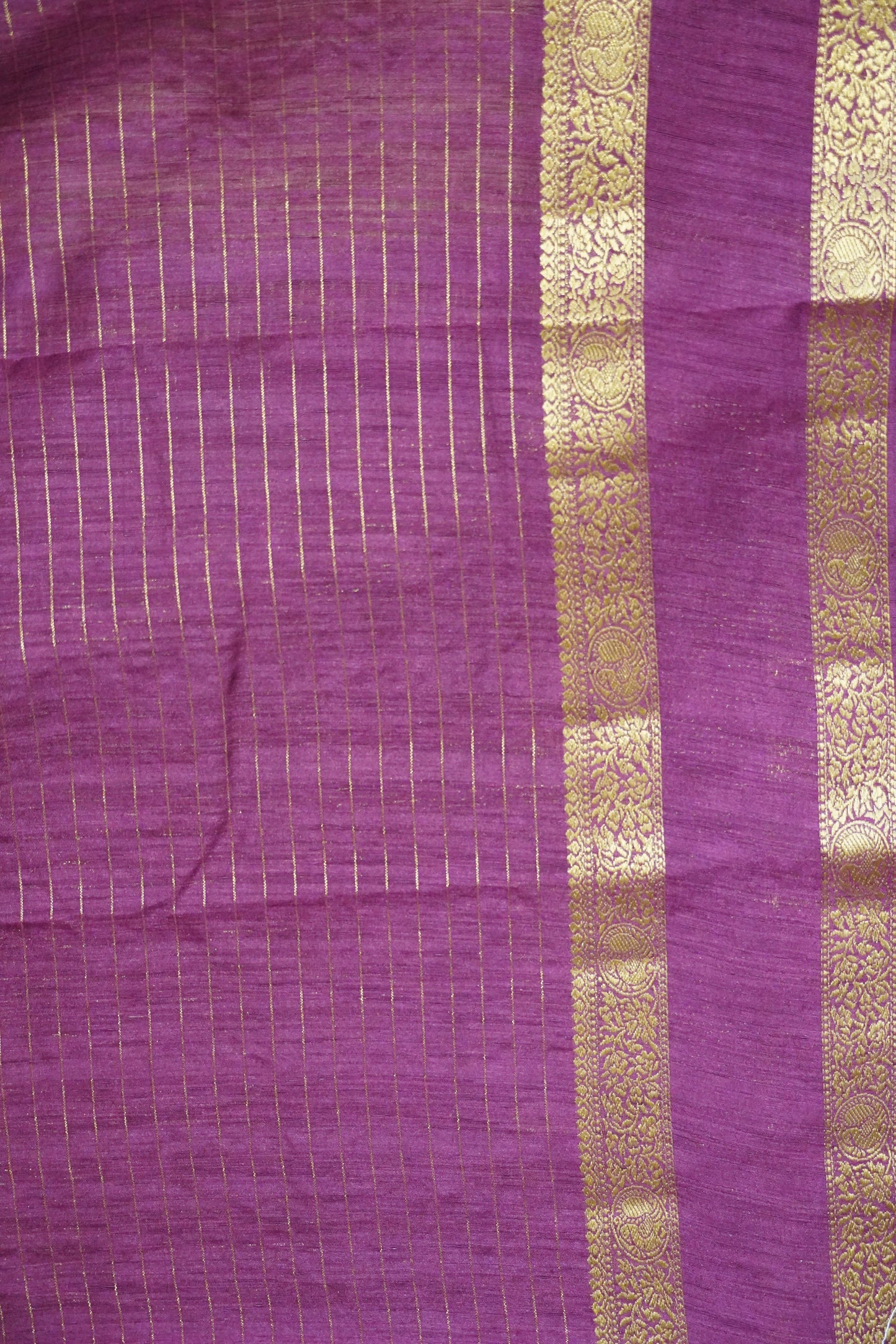 Semi Raw Saree - Sandal - Wine