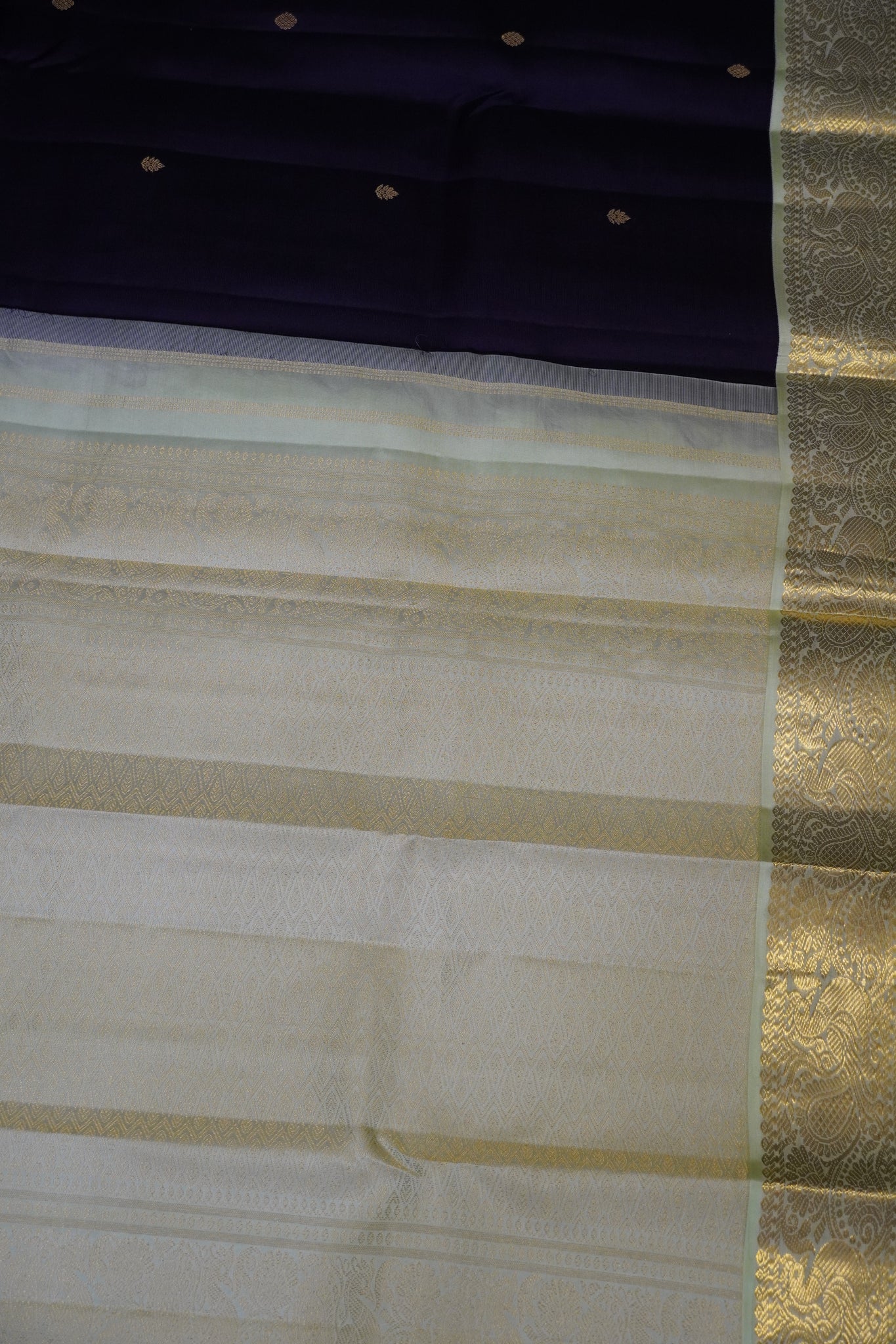 Pure Silk Saree - Wine - Pista Green