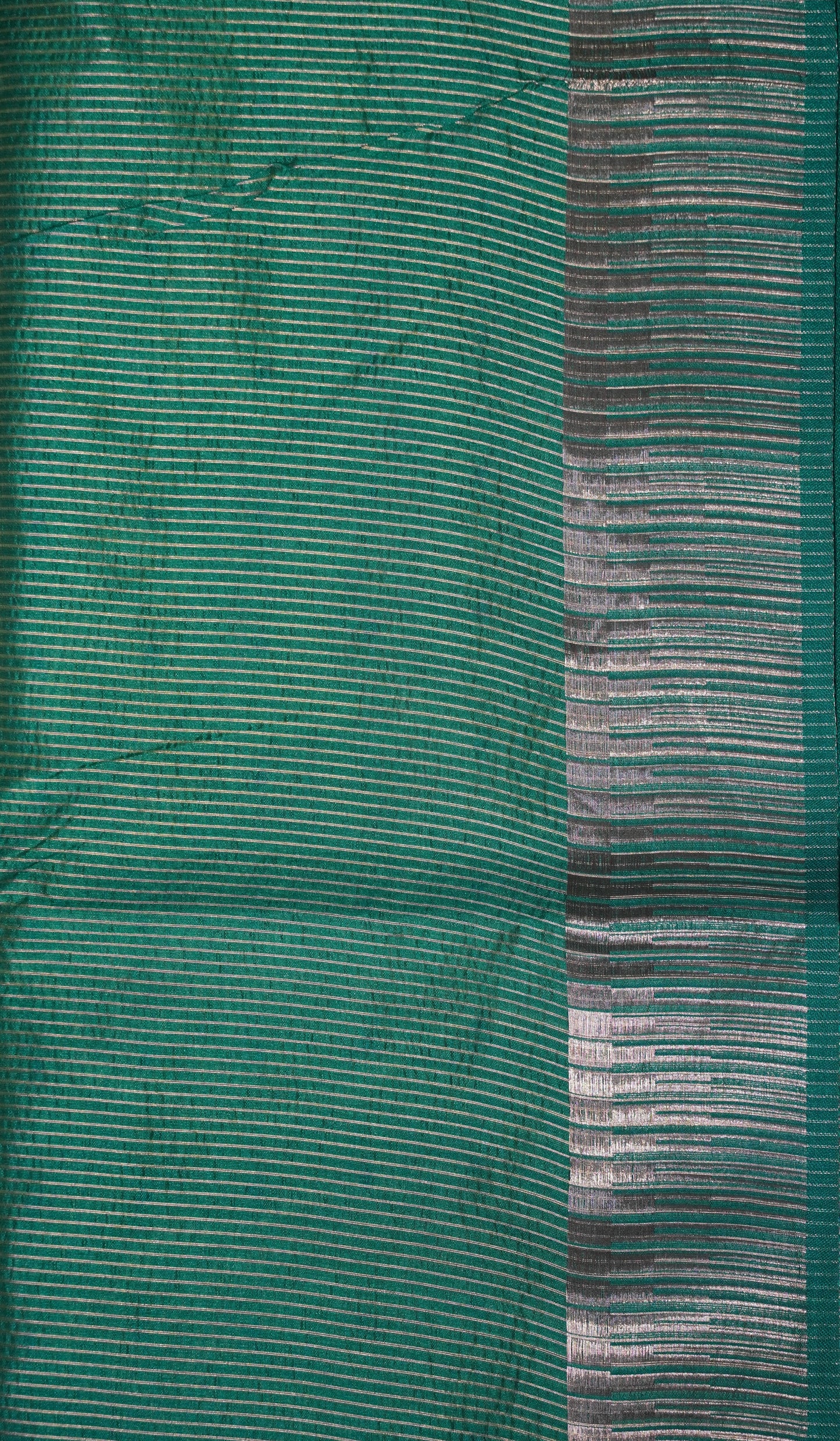 Semi Raw Silk Tower Border Light Green to Green