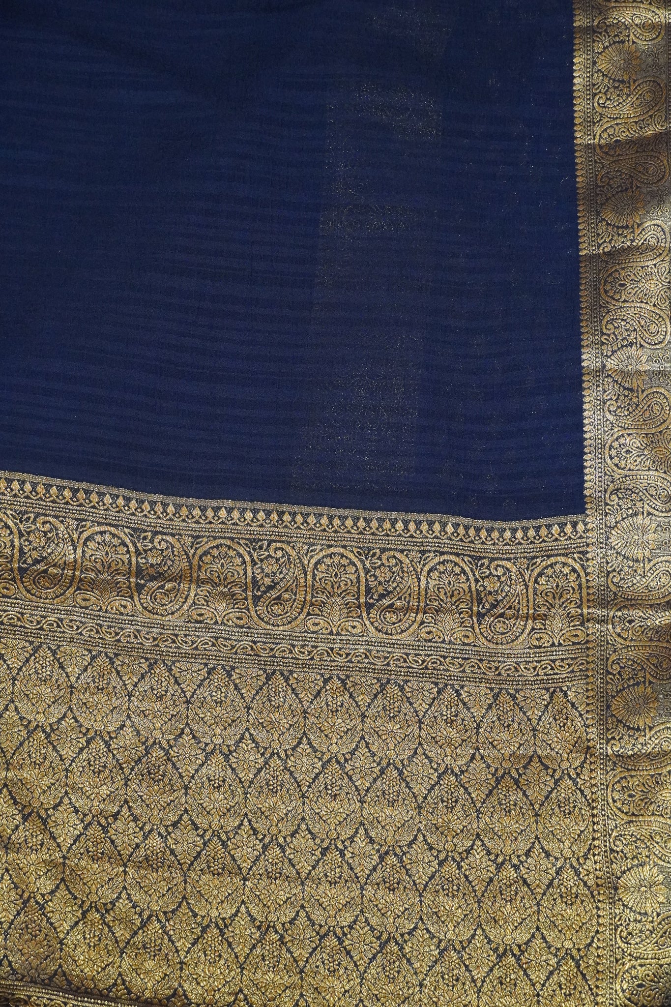 Banarasi Georgette Saree - Navy Blue
